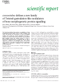 Cover page: crossveinless defines a new family of Twisted‐gastrulation‐like modulators of bone morphogenetic protein signalling