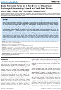 Cover page: Body Fineness Ratio as a Predictor of Maximum Prolonged-Swimming Speed in Coral Reef Fishes