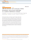 Cover page: TDP-43 interacts with amyloid-β, inhibits fibrillization, and worsens pathology in a model of Alzheimer’s disease