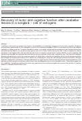 Cover page: Recovery of motor and cognitive function after cerebellar lesions in a songbird – role of estrogens