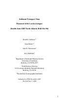 Cover page: Sediment transport time measured with U-Series isotopes: Results from ODP North Atlantic 
Drill Site 984