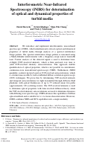 Cover page: Interferometric Near-Infrared Spectroscopy (iNIRS) for determination of optical and dynamical properties of turbid media