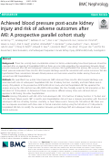 Cover page: Achieved blood pressure post-acute kidney injury and risk of adverse outcomes after AKI: A prospective parallel cohort study.