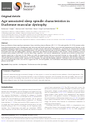 Cover page: Age-associated sleep spindle characteristics in Duchenne muscular dystrophy.