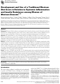 Cover page: Development and Use of a Traditional Mexican Diet Score in Relation to Systemic Inflammation and Insulin Resistance among Women of Mexican Descent 1–3