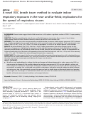 Cover page: A novel VOC breath tracer method to evaluate indoor respiratory exposures in the near- and far-fields; implications for the spread of respiratory viruses