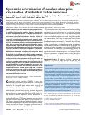 Cover page: Systematic determination of absolute absorption cross-section of individual carbon nanotubes