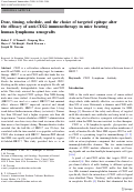 Cover page: Dose, timing, schedule, and the choice of targeted epitope alter the efficacy of anti-CD22 immunotherapy in mice bearing human lymphoma xenografts