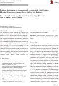 Cover page: Patient Activation is Inconsistently Associated with Positive Health Behaviors Among Obese Safety Net Patients.