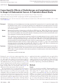 Cover page: Cause-Specific Effects of Radiotherapy and Lymphadenectomy in Stage I–II Endometrial Cancer: A Population-Based Study