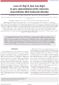 Cover page: Loss of Atg12, but not Atg5, in pro-opiomelanocortin neurons exacerbates diet-induced obesity