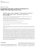 Cover page: Longitudinal Trajectories of Memory Performance in Patients with Early‐Stage Breast Cancer