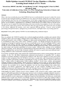 Cover page: Public Opinions toward COVID-19 Vaccine Mandates: A Machine Learning-based Analysis of U.S. Tweets.