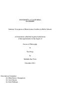 Cover page: Students' Perceptions of Black-Latino Conflicts in Public Schools