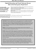 Cover page: Opioid Education and Nasal Naloxone Rescue Kits in the Emergency Department