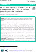 Cover page: Factors associated with diarrhea and acute respiratory infection in children under two years of age in rural Bangladesh