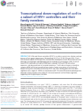 Cover page: Transcriptional down-regulation of ccr5 in a subset of HIV+ controllers and their family members