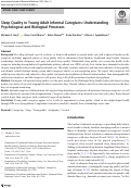 Cover page: Sleep Quality in Young Adult Informal Caregivers: Understanding Psychological and Biological Processes