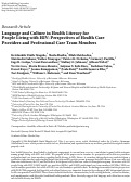 Cover page: Language and Culture in Health Literacy for People Living with HIV: Perspectives of Health Care Providers and Professional Care Team Members.