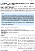 Cover page: A Jungle in There: Bacteria in Belly Buttons are Highly Diverse, but Predictable