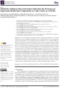 Cover page: Metabolic Pathway Reconstruction Indicates the Presence of Important Medicinal Compounds in Coffea Such as L-DOPA.