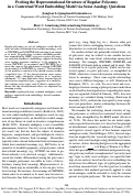 Cover page: Probing the Representational Structure of Regular Polysemy in a Contextual Word Embedding Model via Sense Analogy Questions