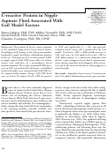 Cover page: C-reactive Protein in Nipple Aspirate Fluid Associated With Gail Model Factors