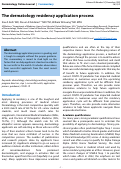 Cover page: The dermatology residency application process