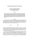 Cover page: Learning Simple Arithmetic Procedures