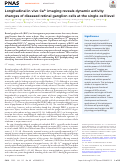 Cover page: Longitudinal in vivo Ca2+ imaging reveals dynamic activity changes of diseased retinal ganglion cells at the single-cell level.