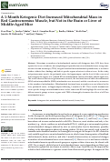 Cover page: A 1-Month Ketogenic Diet Increased Mitochondrial Mass in Red Gastrocnemius Muscle, but Not in the Brain or Liver of Middle-Aged Mice