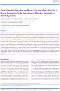 Cover page: Copy number variation and expression analysis reveals a non-orthologous pinta gene family member involved in butterfly vision