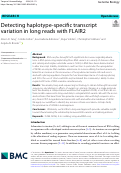 Cover page: Detecting haplotype-specific transcript variation in long reads with FLAIR2