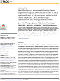 Cover page: Identification of a neutrophil-related gene expression signature that is enriched in adult systemic lupus erythematosus patients with active nephritis: Clinical/pathologic associations and etiologic mechanisms