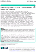 Cover page: Rare coding variants in RCN3 are associated with blood pressure