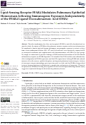 Cover page: Lipid-Sensing Receptor FFAR4 Modulates Pulmonary Epithelial Homeostasis following Immunogenic Exposures Independently of the FFAR4 Ligand Docosahexaenoic Acid (DHA)