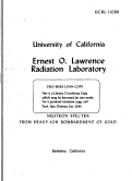 Cover page: NEUTRON SPECTRA FROM HEAVY-ION BOMBARDMENT OF GOLD Ph.D