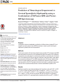 Cover page: Prediction of Neurological Impairment in Cervical Spondylotic Myelopathy using a Combination of Diffusion MRI and Proton MR Spectroscopy