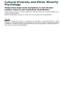 Cover page: Postpartum depressive symptoms in low-income Latinas: Cultural and contextual contributors.