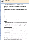 Cover page: Heritability and linkage analysis of personality in bipolar disorder