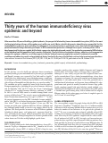 Cover page: Thirty years of the human immunodeficiency virus epidemic and beyond