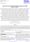 Cover page: Planck 2013 results. XXVII. Doppler boosting of the CMB: Eppur si muove⋆