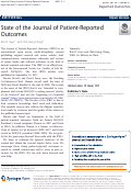 Cover page: State of the Journal of Patient-Reported Outcomes