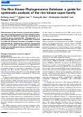 Cover page: The Rice Kinase Phylogenomics Database: a guide for systematic analysis of the rice kinase super-family.