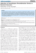 Cover page: Detection of Homologous Recombination Events in Bacterial Genomes