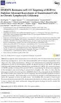 Cover page: HNRNPL Restrains miR-155 Targeting of BUB1 to Stabilize Aberrant Karyotypes of Transformed Cells in Chronic Lymphocytic Leukemia.