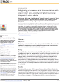 Cover page: Religiosity prevalence and its association with depression and anxiety symptoms among Hispanic/Latino adults.