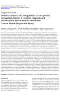 Cover page: Genetic variants and non-genetic factors predict circulating vitamin D levels in Hispanic and non-Hispanic White women: the Breast Cancer Health Disparities Study.