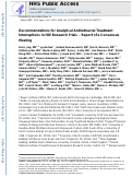 Cover page: Recommendations for analytical antiretroviral treatment interruptions in HIV research trials—report of a consensus meeting