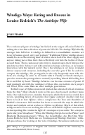 Cover page: Windigo Ways: Eating and Excess in Louise Erdrich's The Antelope Wife